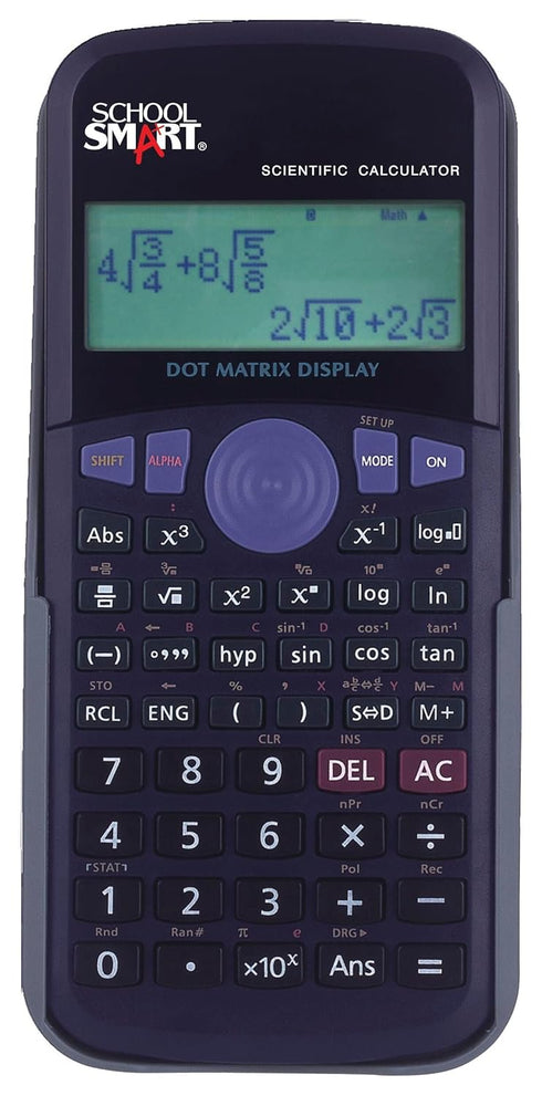 School Smart CS-209 Scientific Calculator, Extra Large Digital Display, Black