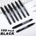 Thenshop 100 Pack Black Permanent Markers, Fine Point, Waterproof, Works on Plastic, Wood, Stone, Metal, Glass