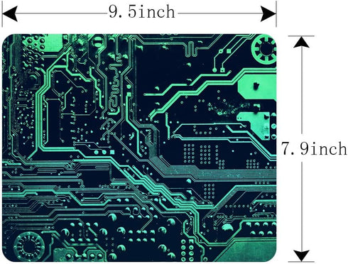 Gaming Mouse Pad, 9.5 x 7.9 Inch Circuit Board Design, Non-Slip Rubber for Computers and Laptops