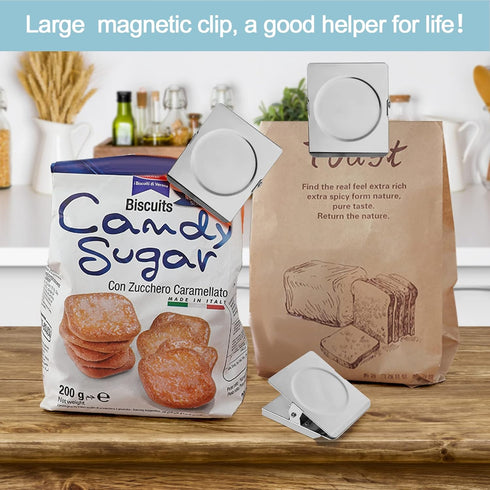 FINDMAG 4 Pack Clip Magnets - 2.2inch Extra Large Magnetic Clips Heavy Duty for Home, Office, Whiteboard