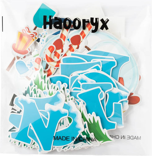 Haooryx 83Pcs Christmas Winter Snowmen Bulletin Board Set - Snowman Patterned Cut-Outs for Decor
