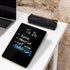 Desktop Black Glass Dry Erase Board, Small Whiteboard with Adjustable Wood Stand, 9.5" x 6.7" for Home Office