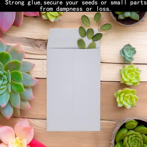 Hubuki Tiny Little Seeds Saver Envelopes, 100 Pack Mini Paper Seed Envelopes (2.25"X3.5", 50 Black+50 White)