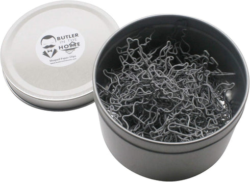 Wolf Shaped Paper Clips, 100 Count, Great for Collectors or Office Gift, Comes in Round Tin with Lid