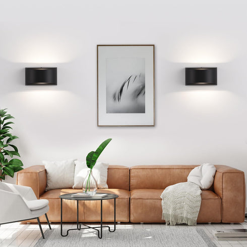 SHIWEIDA Set Lights(Bulb Black Modern LED Wall Sconces of Two Hardwired Wall Sconces Indoor Up and Down Wall Mount