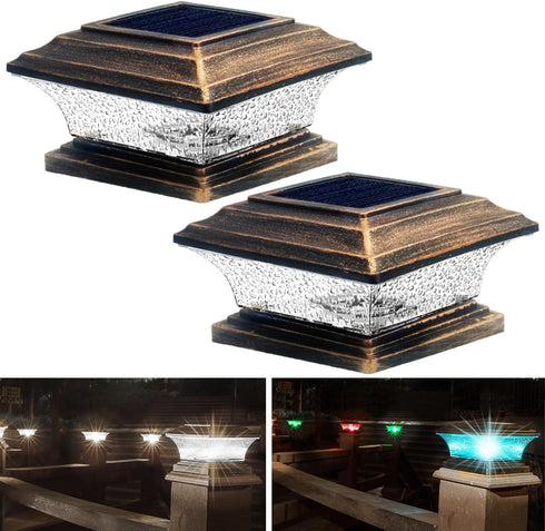 HUYIENO Solar Post Cap Lights Outdoor LED Lighting Deck Fence Cap Light