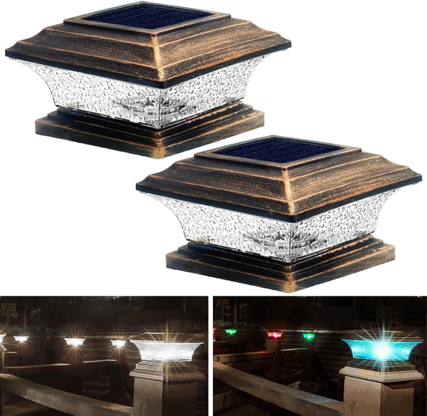 HUYIENO Solar Post Cap Lights Outdoor LED Lighting Deck Fence Cap Light