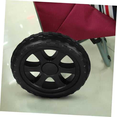 2pcs Heavy Duty Utility Cart Wheels Rubber Replacement Casters for Shopping Trolley Shock Absorbing Rolling Cart