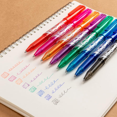 RIANCY Erasable Pens, 8 Colors Multicolored Gel Ink Rolling Ball Extra Fine Point Smooth Writing Pens with Eraser