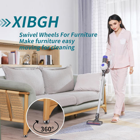XIBGH 360 Roller,1 Inch 4 Pack Self Adhesive Caster Wheels, Appliance Rollers for Kitchen Appliances, Stainless Steel