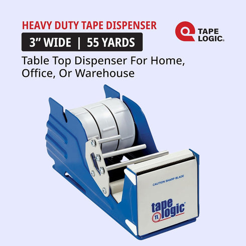 Tape Logic 3" Multi Roll Tape Dispenser, Heavy Duty Desk or Table Top for Home or Office