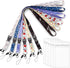 Lanyard with Badge Holder 6 Pack, Neck Lanyards in White and Black for Office, Cruise, Keys, Waterproof