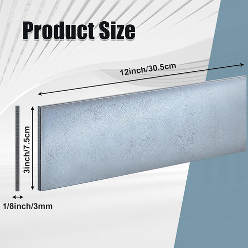 2 Pcs 1/8'' x 3'' x 12'' Hot Rolled Mild Steel Plate Steel Flat Plate Sheet Weldable Steel Flat Stock Black Metal Sheet for Cutting, Industrial Machinery Manufacturing Residential Structure