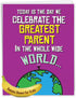 NobleWorks Jumbo Happy Father's Day Card (8.5 x 11 Inch) - Funny Cartoons, Dad Humor Greeting Notecard - Greatest Parent