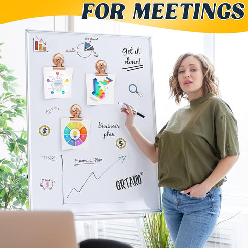 GRTARD 12-Pack Magnetic Clips with Anti-Scratch Sticky Pads - Refrigerator & Whiteboard Magnets for Home, Kitchen &