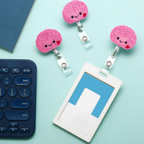 WILLBOND Cute Felt Nurse Badge Reel, 3 Pieces ID Alligator Clip for Doctor, Teacher, RN, CNA, LPN, LVN, Medical Worker