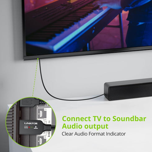 (1.5M/5ft), 192KHz/24bit, 5.1, Dolby LiNKFOR eARC/ARC to Optical Audio Extractor Cable All-in-One HDMI ARC to TOSLINK