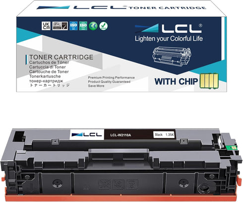 LCL Compatible Black Toner Cartridges 206A W2110A 206X W2110X for HP Color Laserjet Pro M255 Series (1-Pack)