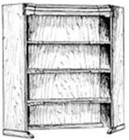 Woodcraft Project Paper Plan To Build Corner Bookshelf - Material Not Included