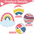 Motivational Rainbow Bulletin Board Cutouts, Happy Sunshine Day Inspirational Classroom Decoration for Wall Decor