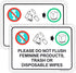 Enjoyist 2-Pack Please Do Not Flush Feminine Products, Trash Or Disposable Wipes Sign10"x
