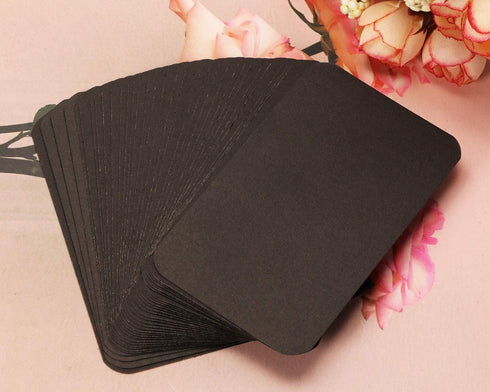 Tupalizy 100PCS Black Small Blank Paper Message Note Business Cards Double-Sided Mini Greeting Vocabulary Word Flash