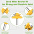 45 3 Set, 1/2 Inch 1/2", 5/8", 3/4" Pynsseu Degree Lock Miter Router Bit Piece Joint Router Bit Shank Router Bits