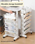 Small Bookshelf Mobile Bookcase, Home Tiered Storage Shelf Carts with Wheels, Rolling Storage Cart (5 Layer)