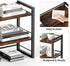Office Desk Shelf Organizer, Wood Desktop Bookshelf Supplies Storage Rack, 2 Tier Shelf for Desk and Dresser, Brown