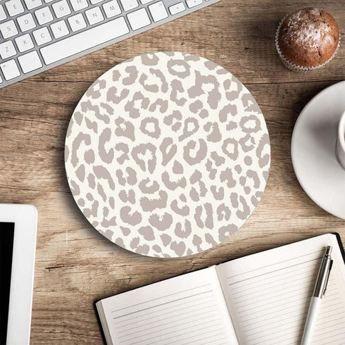Nphuriy 7.97.90.12 inches Mouse Pad, Grey Leopard Mouse Pad, Washable Round Cloth Mousepad for Gaming Office Laptop