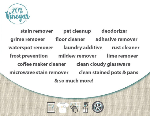 Bluewater Chemgroup 20% 4 4x Professional Grade Concentrated Vinegar | Dilutes to Gallons of Multipurpose Cleaning