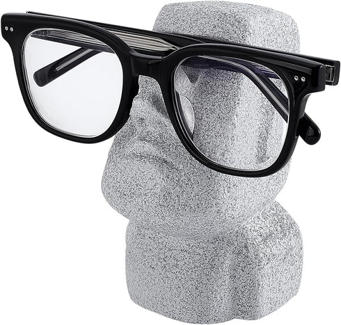WADORN Moai Eyeglass Holder Stand, Light Grey Funny Moai Statue Eyeglass Display