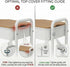 Rcemlip 3 Tier Rolling Cart with Wood Table Top, White Bedside Cart on Lockable Wheels, Metal Utility Storage Organizer