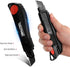 HAUTMEC 18mm Utility Knife Box Cutter, Safety Quick Change Button, Snap off Black SK2 Ultra Sharp Blade