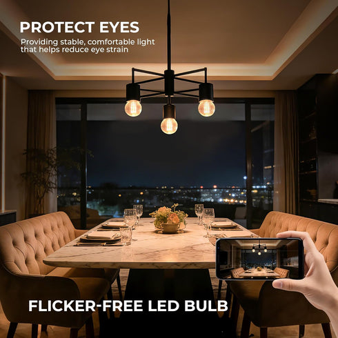 Dimmable G16.5 Bulb 2700K 4W, 40 E26 Bulb, Bulbs 90+CRI 400LM, 12 Pack GvvooHome Light Warm White, watt Equivalent, LED