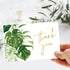 50 Packs Summer 4 6 Inch Whaline Gold Foil Thank You Cards Tropical Greenery Leaves Greeting Cards Monstera Blank Note