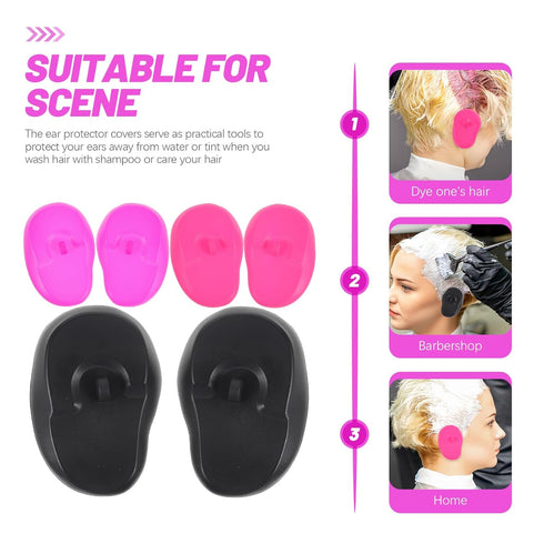 3 MAGICLULU Pairs Hairdressing Ear Covers Silicone Ear Protectors for Hair Dyeing Salon Use Waterproof Anti-Dyed