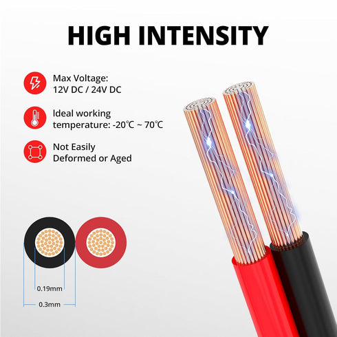 12 100FT, 2 12 12V/24V NAOEVO Gauge Wire Conductors Electrical Wire Red Black Cable, Flexible/Low Voltage/PVC AWG