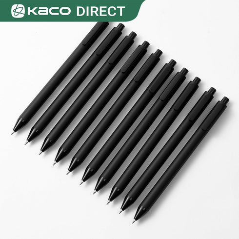 Kaco PURE Gel Pens, 10 Pieces Set, Black Ink 0.7mm Medium Point, Quick Drying Aesthetic Note Taking Supplies