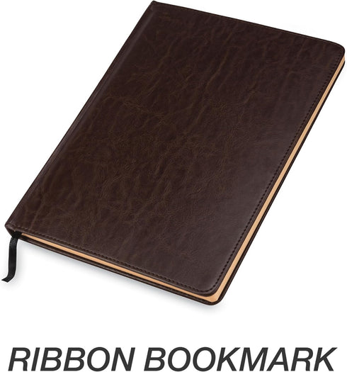 Samsill Vintage Hardcover Notebook, 200 Lined Pages, Brown, 7.5 x 10 Inch for Writing