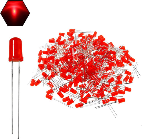ZZHXSM 200 Pcs 5mm LED Diodes Lights LED Circuit Assorted Kit Electronic Components,