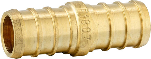 EFIELD Barb Crimp Pex 1 Inch x 1 Inch Coupling Brass Fitting for Pex Tubing Connection - 2 Pieces