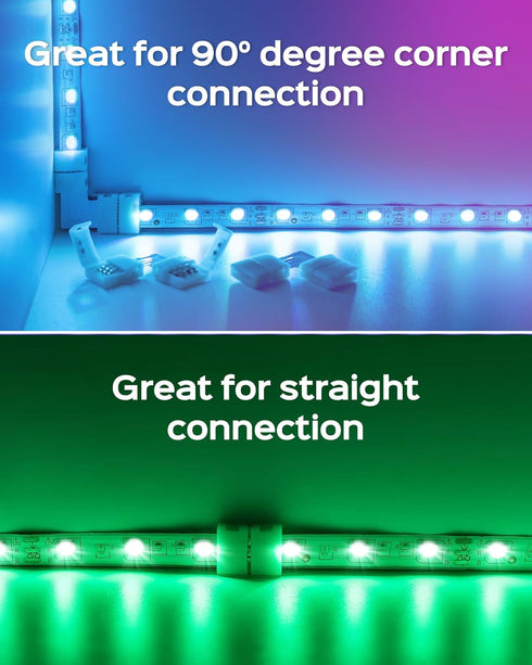 JACKYLED 30 Pcs 3-Pin LED Connectors, 10mm L Shape LED Strip Connectors Unwired Solderless Gapless Adapter Connectors Terminal Extension 12V 72W for WS2811 WS2812B SK6812 LED Strip -10 Packs by JACKYLED
