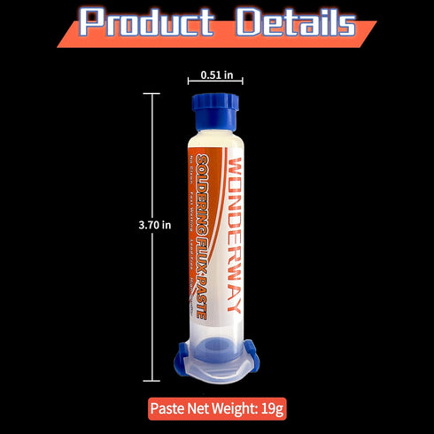 Sn63/Pb37 T4 Tin Lead Solder Paste (30g) & Lead-Free Solder Flux 10cc by Wonderway