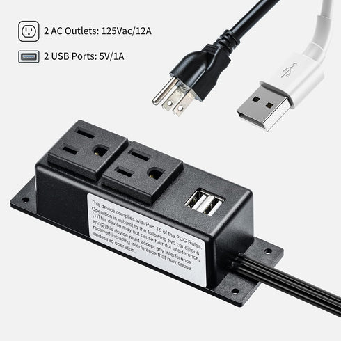 briidea Gun Safe Power Outlet Kit, Gun Safe Accessory Electrical Outlet with USB for Interior Dehumidifiers and Lights