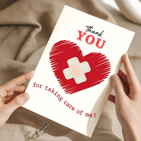 8x5.3 Inch Thank You for Taking Care of Me Greeting Card Heartfelt Appreciation for Your Unwavering Support