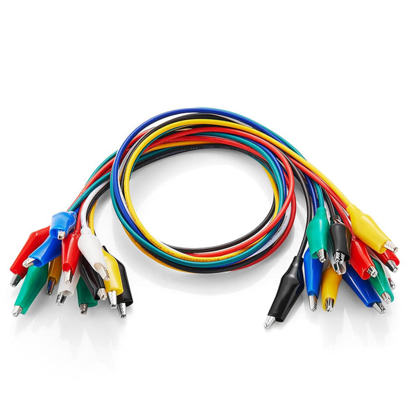 12PCS Alligator Clips Electrical, 6 Colors Premium Test Leads Set, 22AWG Flexible Copper Wire for Test Probes, 21.5