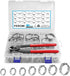 210pcs Single Ear Hose Clamp with Pincers Crimper Tool, 12 Size 6-36.1mm 304 Stainless Steel Assortment Kit