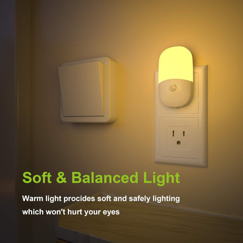 Dimmable Stairs,2 Pack MAZ-TEK Plug in Motion Sensor Night Light, Soft Warm White LED Nightlight with Dusk to Dawn