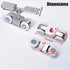 2pcs 4-Wheel Stainless Steel Hanging Wheel for Sliding Doors in Halls and Kitchen Cabinets